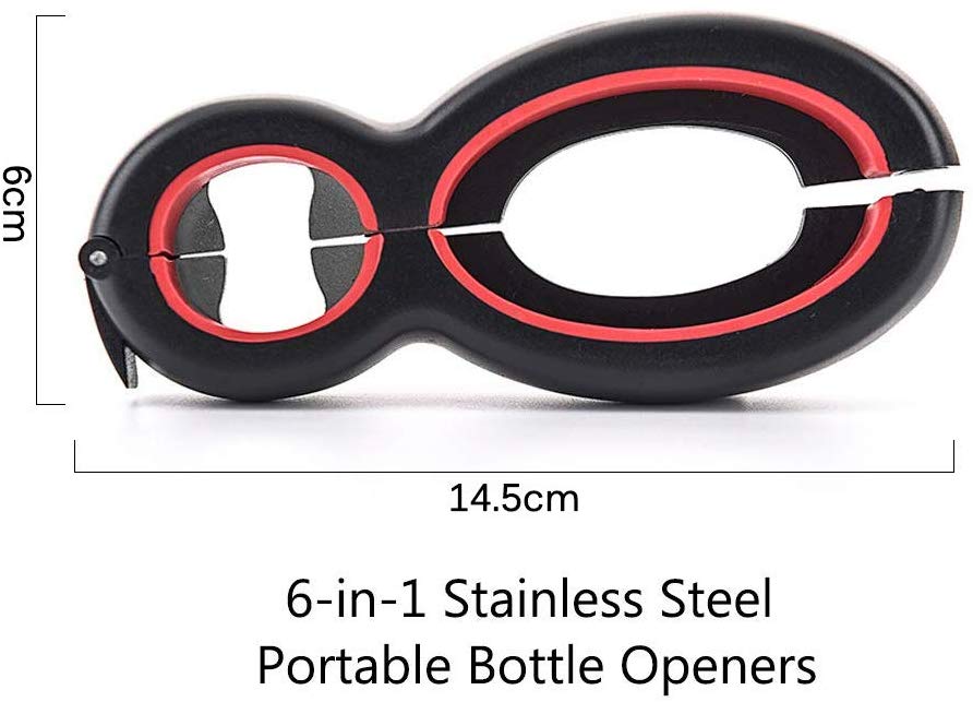 Bottle Opener, Jar Opener, 6 -in -1 Multi Opener Bottle Can and Jar Grip Opener Kitchen Tools Set for Children, Elderly and Weak Hands