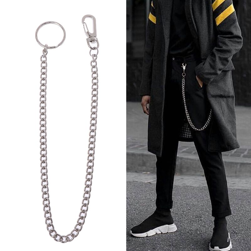 Hip Hop Pants Chain Secure Travel Wallet Chain Heavy Duty Jeans Link Coil Leash