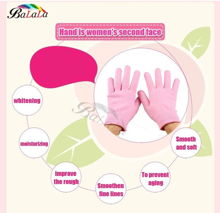 gel spa gloves moisturizing whitening exfoliating pink mask ageless beauty hand mask hands skin care high quality silicone glove