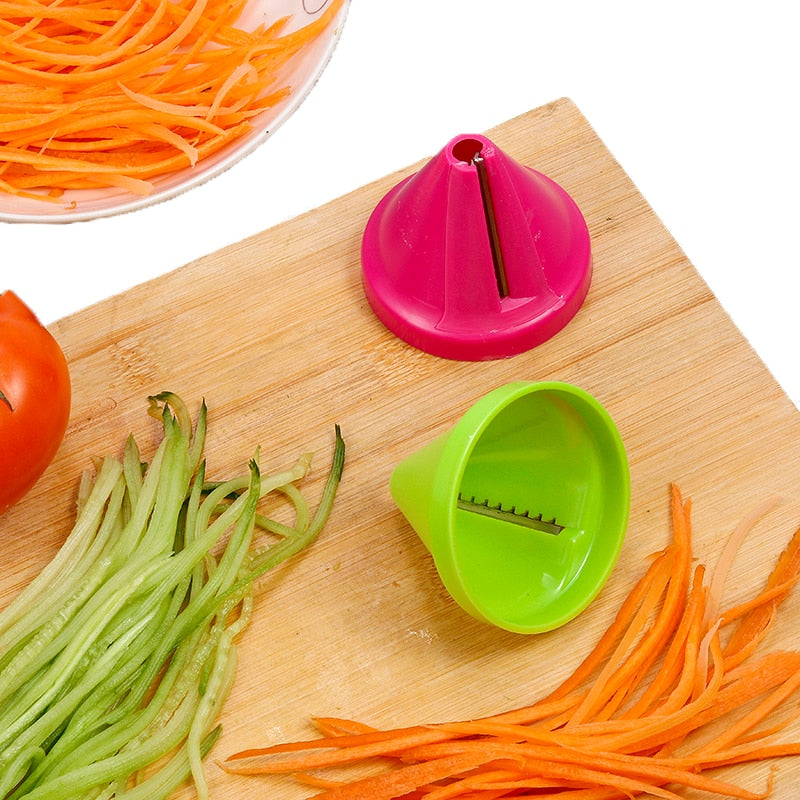 1Pcs Vegetable Fruit Slicer Funnel Model Spiral Cutter Stainless Steel Potato Carrot Manual Slicer Shred Device Kitchen Tool