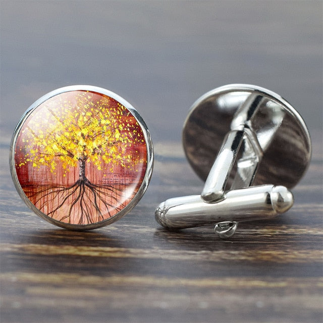 Tree of Life Cufflinks for Men Best Man Cufflinks Set Cufflinks Wedding Life Tree