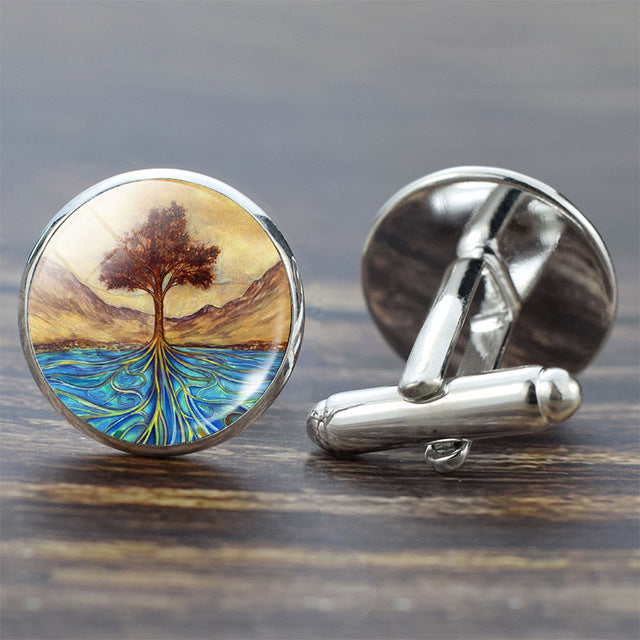 Tree of Life Cufflinks for Men Best Man Cufflinks Set Cufflinks Wedding Life Tree