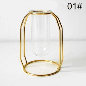 1Pc Creative Art Retro Iron Line Flowers Vase Decoration Metal Plant Holder Modern Nordic Styles Iron Vase Home Garden Ornaments