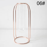 1Pc Creative Art Retro Iron Line Flowers Vase Decoration Metal Plant Holder Modern Nordic Styles Iron Vase Home Garden Ornaments