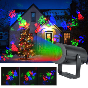 12 Patterns Christmas LED  Snowflake Projector Light Laser Projection Outdoor Waterproof Disco Light Home Garden Party Decor