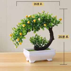 NEW Artificial Plants Bonsai Small Tree Pot Plants Fake Flowers Potted Ornaments For Home Decoration Hotel Garden Decor