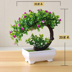 NEW Artificial Plants Bonsai Small Tree Pot Plants Fake Flowers Potted Ornaments For Home Decoration Hotel Garden Decor