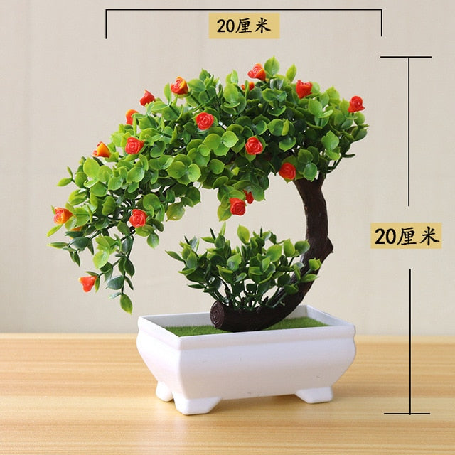 NEW Artificial Plants Bonsai Small Tree Pot Plants Fake Flowers Potted Ornaments For Home Decoration Hotel Garden Decor