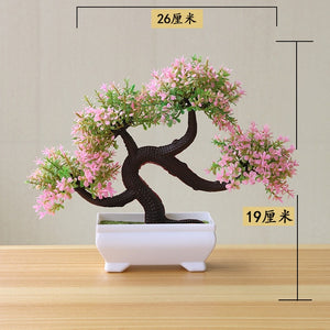 NEW Artificial Plants Bonsai Small Tree Pot Plants Fake Flowers Potted Ornaments For Home Decoration Hotel Garden Decor