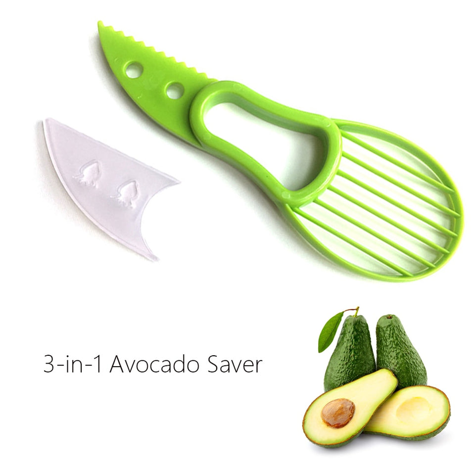 Avocado Slicer Cutter Peeler Splits Fruits Pits Scoop Kitchen Tools Green