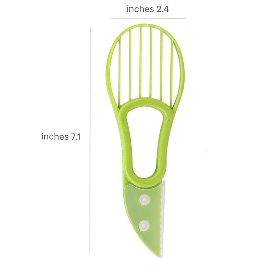 Avocado Slicer Cutter Peeler Splits Fruits Pits Scoop Kitchen Tools Green