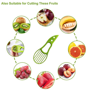 Avocado Slicer Cutter Peeler Splits Fruits Pits Scoop Kitchen Tools Green